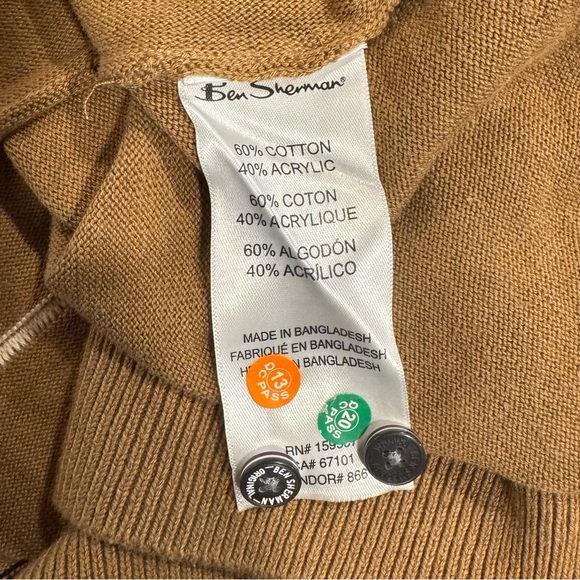 NWT Ben Sherman Tan Knit Polo - Picture 5 of 9
